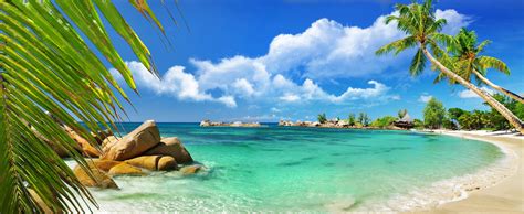 Download Beach Seychelles Lagoon Nature Tropical Hd Wallpaper