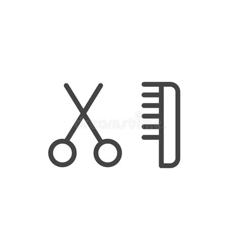 Set Of Scissors And Hairbrush Graphic Icon Comb Concept Design For