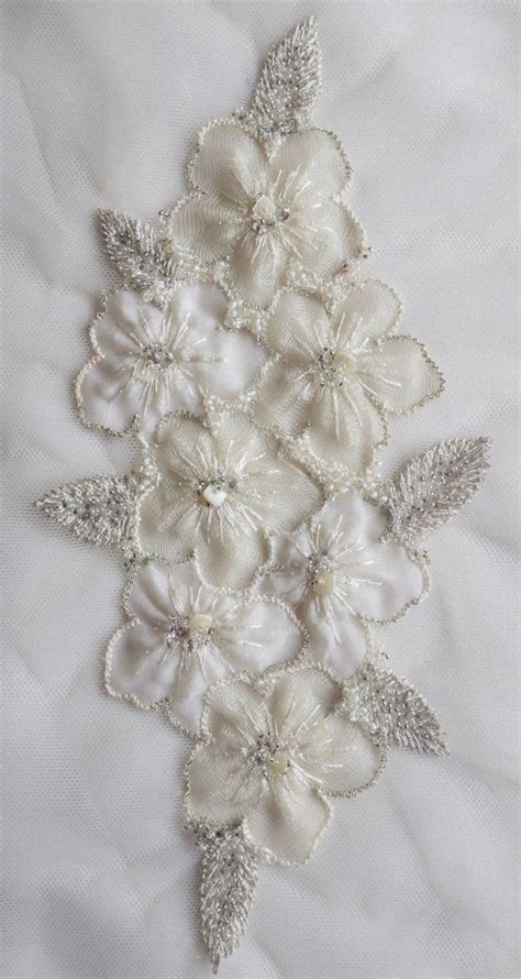 Hand Made Motif With Applique Silk Organza Flowers Etsy Bead