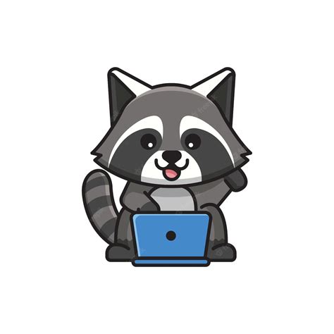 Premium Vector Cute Raccoon Illustration