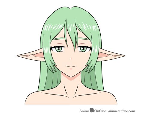 how to draw an anime elf girl step by step animeoutline [2023] azsage