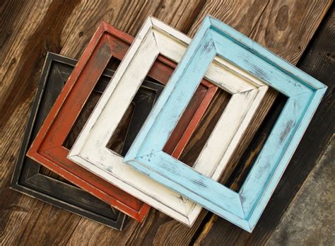 Farmhouse Distressed Frame Rustic Picture Frame Hand Painted Stacked