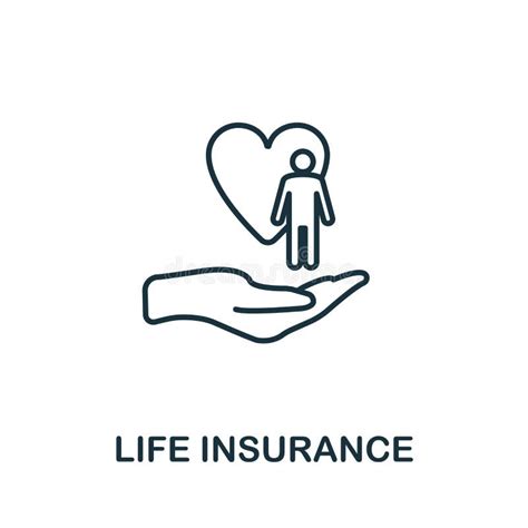 Human Life Insurance Line Icon Stock Vector Illustration Of Male