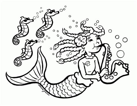 Baby Mermaid Coloring Pages Coloring Home