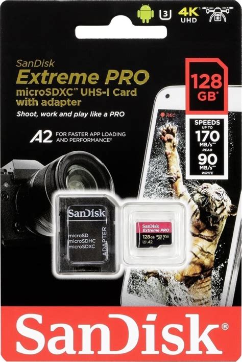 Карта памяти sandisk extreme microsdxc class 10 uhs class 3 v30 a2 160mb/s 64gb + sd adapter. Buy SanDisk Extreme Pro A2 microSDXC 128GB from £20.69 ...