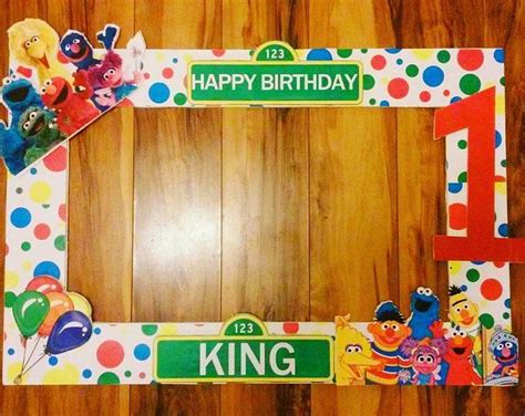 Sesame Street Photo Booth Prop Frame Wooden Sesame Street Sesame