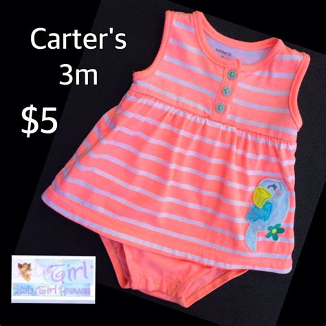 Carters 3m Infant Girls Summer Onesie Dress 5 Onesie Dress Summer