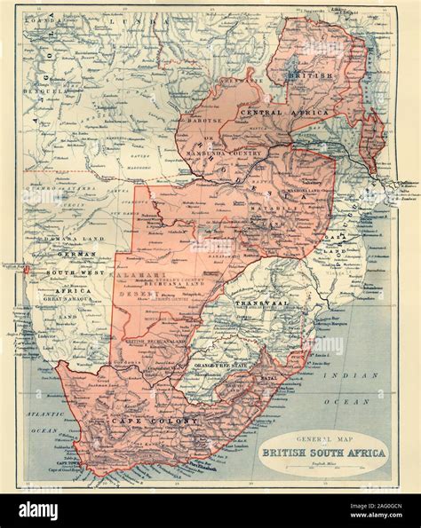 General Map Of British South Africa 1900 From South Africa And The