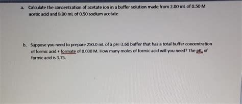 Atomic mass of cucl 2 = 1 (63.55) + 2 (35.45) atomic mass of cucl 2 = 63.55 + 70.9. Solved: A. Calculate The Concentration Of Acetate Ion In A ...