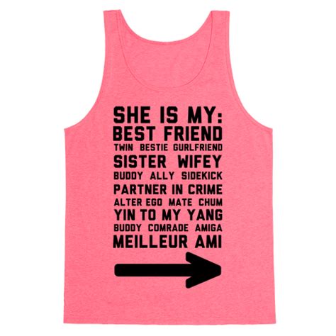 When i read partner in crime i usually interpret it as a statement of relationship style. She Is My Best Friend Twin Bestie 1 Tank Top | LookHUMAN