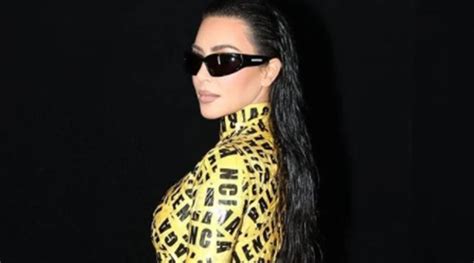 Paris Fashion Week Kim Kardashian Wears Yellow Caution Tapes For