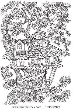 You can use our amazing online tool to color and edit the following house coloring pages for adults. coloring pages for kids and adults .Tree house | Adult ...