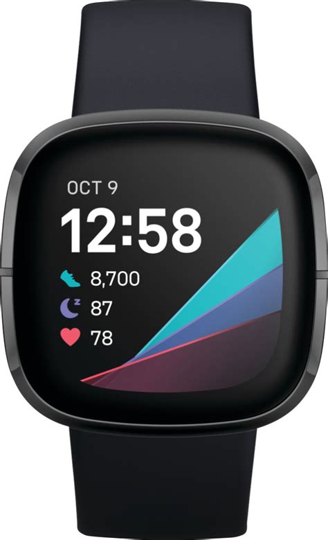 Fitbit Sense Advanced Health Smartwatch Graphite Fb512bkbk Best Buy