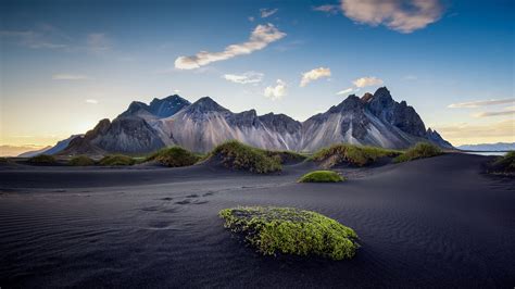 Iceland Black Sand Beach Mountains Pics