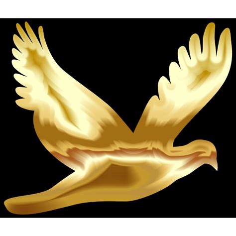 Gold Flying Dove Silhouette Free Svg