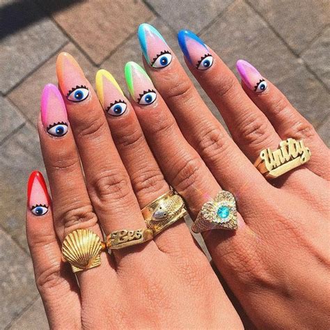 Pin By Fuck On Jewelry In 2020 Evil Eye Nails Edgy Nails