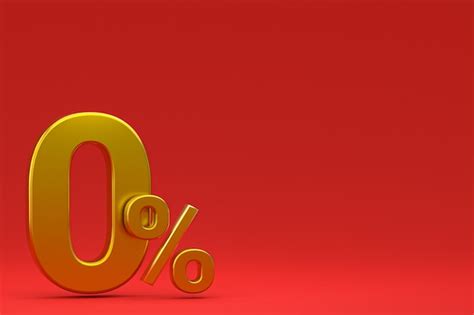 Premium Photo Zero Percentage Sign And Sale Discount On Red