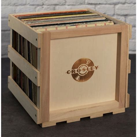 New Crosley Ac1017a Na Stackable Vinyl Record Storage Crate Natural