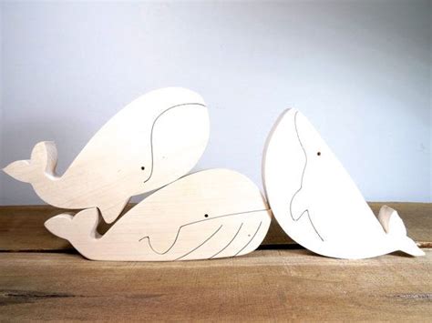 Wooden Toys Representing Sea And Ocean Animals 3 Kinds Of Whales The