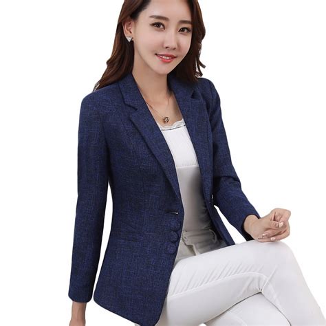 Plus Size 5xl Elegant Business Lady Jacket New 2018 Women Full Sleeve Work Blazer Female Casual