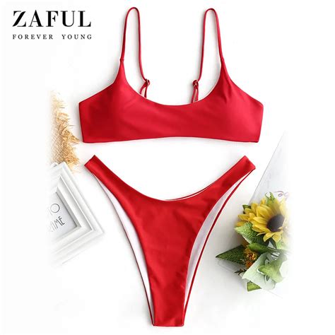 Aliexpress Buy Zaful Padded Bikini Top And High Cut Bottoms