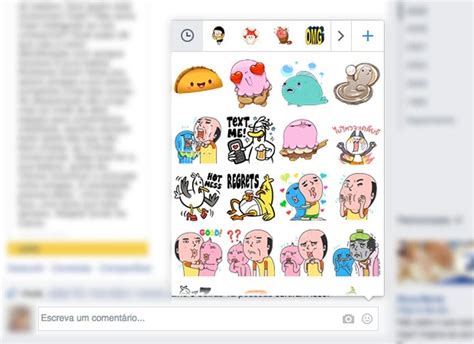 ecm informática como usar stickers e figurinhas em comentários no facebook