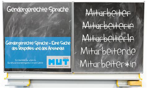 gendergerechte sprache eine sache des respekts und des anstands partei mut