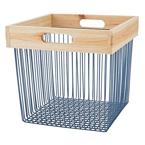 Wood And Wire Blue Cube Bin Cube Storage Kallax Ikea Ikea Kallax