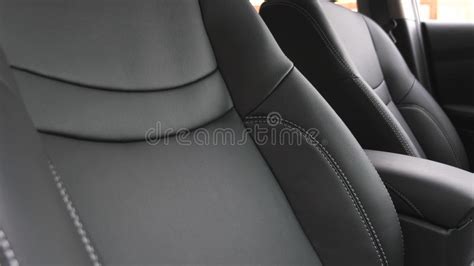 Luxurious Car Interior With Black Leather Seats Black Leather Seat