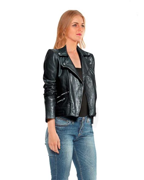 Asymmetrical Zip Leather Jacket For Women