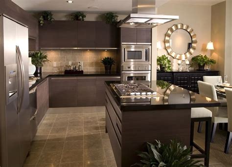 Carved painted inlaid with gold or minimalistic flat panels are some of the varieties of dark wood style cabinetry you ll see in cabinets in warm brown rich black or deep shades of blue and green make a dramatic statement in the kitchen. 75 Modern Kitchen Designs (Photo Gallery) - Designing Idea