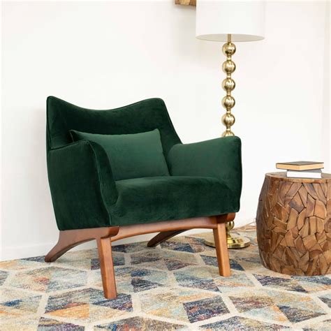 Green Velvet Accent Chair Walmart Home In 2020 Club Chairs