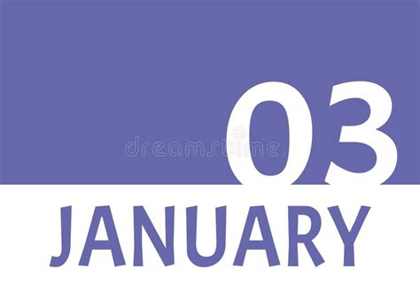 3 January Calendar Date With Copy Space Very Peri Background And White