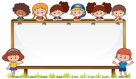 Board Template With Kids In Park 434198 Vector Art At Vecteezy