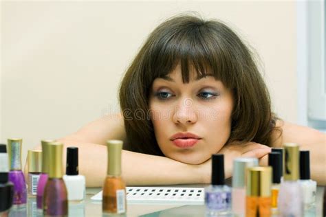 beautiful woman with cosmetics stock image image of female hair 11562725