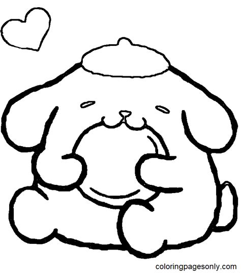 Sanrio Pompompurin for Kids Coloring Page - Free Printable Coloring Pages