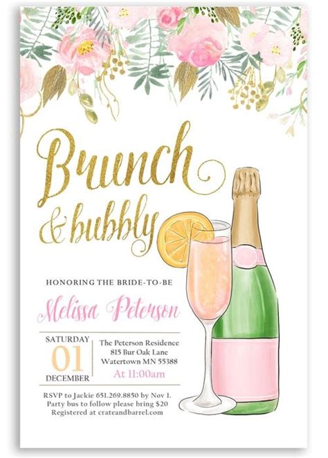 Brunch And Bubbly Bridal Shower Invite 9 Bridal Shower Champagne