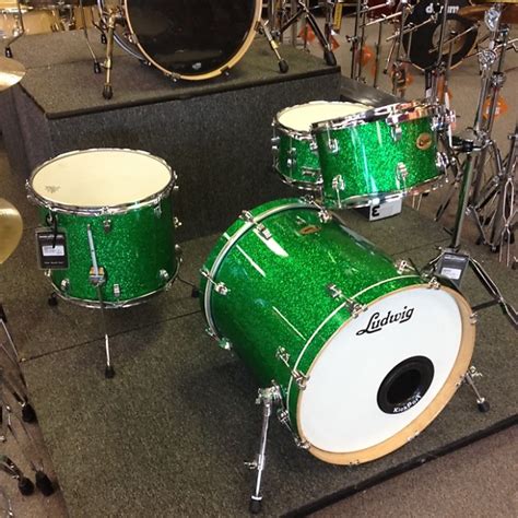 Ludwig Centennial Green Sparkle 4pc Drum Kit Music Go
