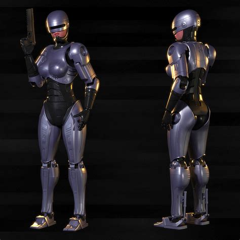 Robocop Woman D Model Rigged Cgtrader