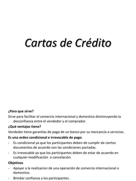 Cartas De Créditopdf Carta De Crédito Bancos