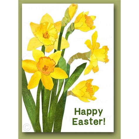 Easter Card Yellow Daffodils 5x7 Springtime Garden Flowers Paper