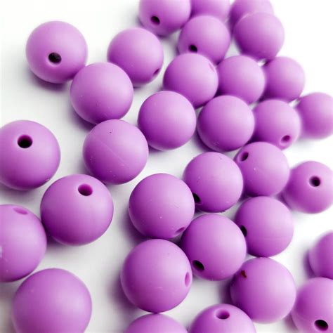 12mm Silicone Beads 10 Purple Etsy