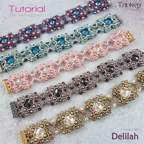 Surprise him with your creative skills by making these beaded bracelets. Beading pattern - Bracelet 'Delilah' - Trinkets beading