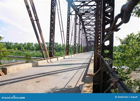 An Old Truss Bridge Crossing The South Canadian River 3 Stock Photo