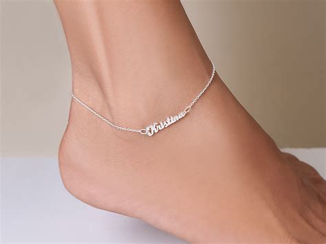 Personalized Mini Name Anklet Ankle Bracelet Be Monogrammed