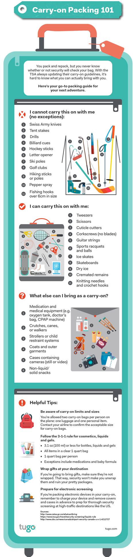 Carry On Restrictions For International Flights Infographic