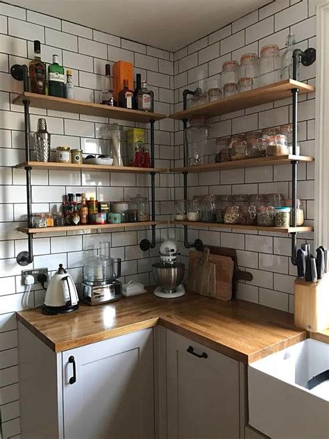 Steel Pipe Kitchen Shelves Industrial Pipe Shelves Industrial House