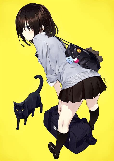 Hd Wallpaper Anime Girls Ass Cat Wallpaper Flare