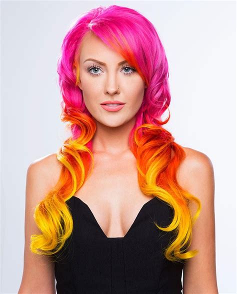 how to pink orange yellow color melting technique by james gartner hair styles yellow hair