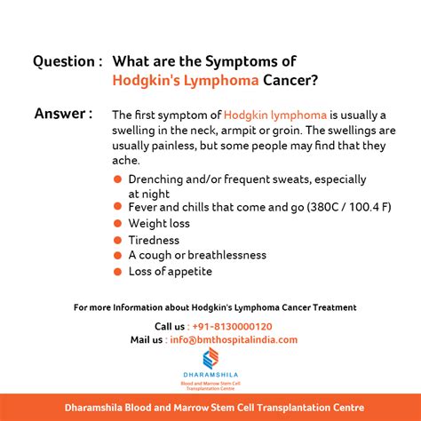 What Are The Symptoms Of Hodgkins Lymphomas ‪‎bonemarrowtransplant